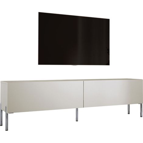Meuble TV : Chevrons eucalyptus / Chevrons Scandi, pieds Bois, 158 × 52 × 38cm (1/5)