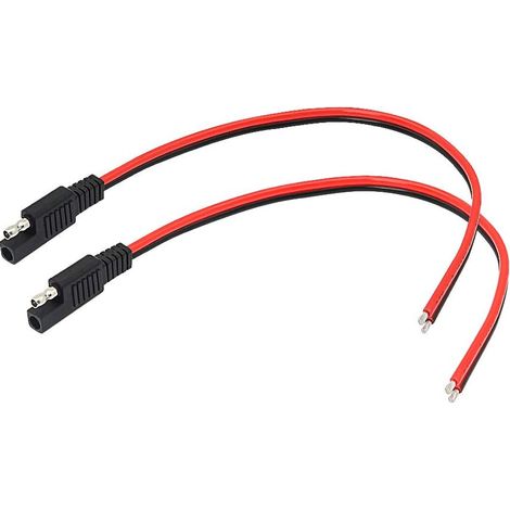 Pack 2 14AWG SAE Puissance Automobile Extension Cable 0.3M / 1FT Batterie Solaire Fil de fiche SAE Câble (1/5)