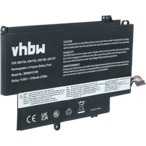 vhbw Akku kompatibel mit Lenovo ThinkPad S1 Yoga (20CDA06LCD), S1 Yoga (20CDA06HCD), S1 Yoga (20CDA068CD) Notebook (3150 mAh, 14,8 V, Li-Polymer) (1/5)
