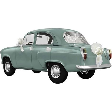 Kit de décoration pour voiture vive les mariés 6 pièces en tulle