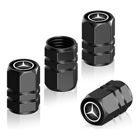 4 Pcs Car Tyre Valve, Corrosion Resistant Car Valve Cap Accessories, Black (1/4)