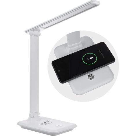 Lampe de bureau LED à intensité variable Lampe de bureau 9W avec chargeur Qi à induction MCE616 W (1/5)