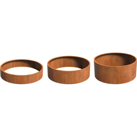 Adezz Circum ohne Boden Pflanzgefäß aus Corten-Stahl Pflanzkübel Blumentopf