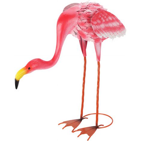 Figurine de jardin flamant rose en métal, 65 cm