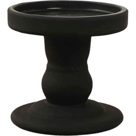Porte-Bougie Verre Noir - Pour Bougies Colonnes, Coniques et Théières - Décoration de Table de Mariage et Salle à Manger - Lot de 1
