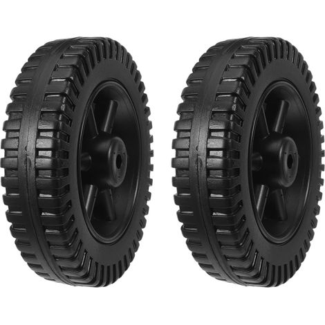 Lot de 2 Roues de Rechange 15cm pour Tondeuse à Gazon Assure un roulement fluide, structure légère et solide. Idéal pour l'extérieur. En plastique noir résistant, 6 pouces (1/5)