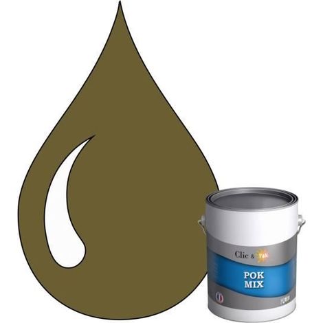 Peinture d'Accroche et Finition 2 en 1 - POK - POK MIX - Acrylique Satinée - RAL 7008 - 1L (1/4)