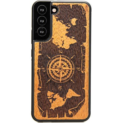 Holzhülle für Samsung Galaxy S22 Plus - Wind Rose Merbau (1/4)