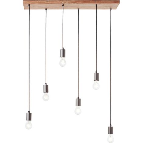 Endon Stellan Plafoniera a Sospensione Plate, Compensato Tinto Rovere, Finitura Antracite (1/5)