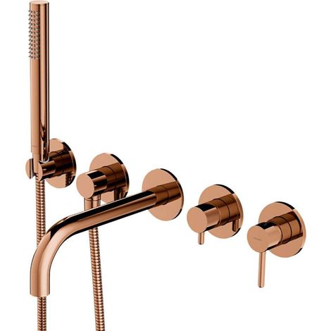 OMNIRES Y - Mitigeur de baignoire encastré, installation 5 trous, avec corps d'encastrement, avec accessoires, cuivre Y1237-1CP (1/2)