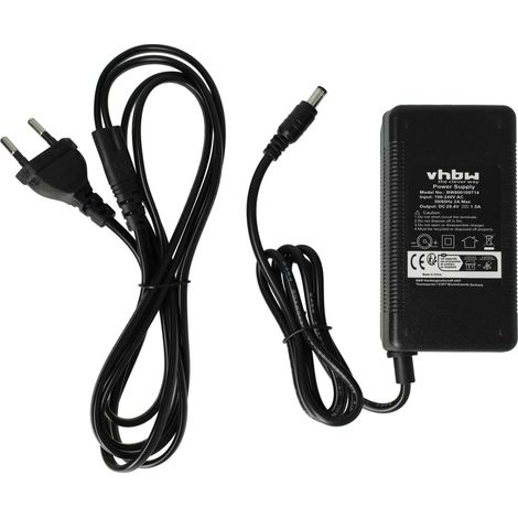 vhbw 220V fuente de alimentación Cargador cable de carga 52W para e-Bike, Pedelec,  bicicletas eléctricas con enchufe redondo