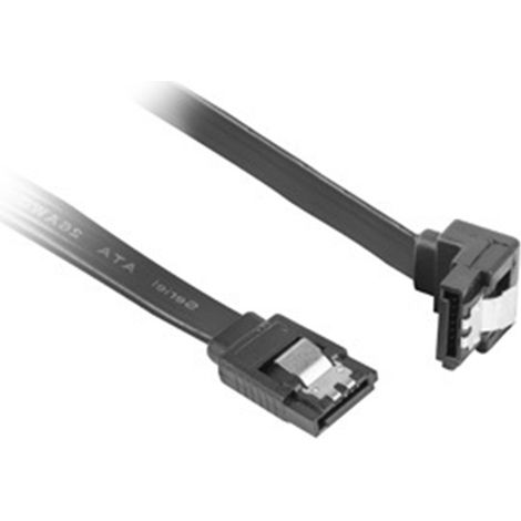 Câble SATA Lanberg Data III (6 Gb/s) femelle/femelle de 0,5 m avec loquets métalliques coudés noirs (1/4)