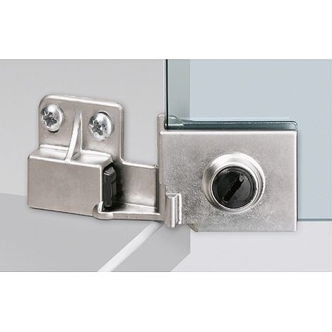 HETTICH Glastürscharnier ET 5150 Set, Glas bis 6,3 mm 40x30 mm, Zink vern. matt (1/10)