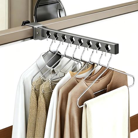 8 Holes Foldable Clothes Airer No Drilling Space Saving Laundry Organizer Rack for Dorm Balcony Bed Rail Window Small Space and Tenant Friendly 1 Pack (1/5)