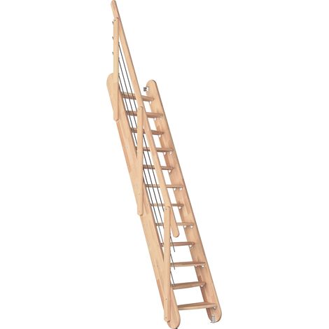 Dolle Raumspartreppe Bern 250-289cm Geschosshöhe Buche versiegelt inklusive Geländer