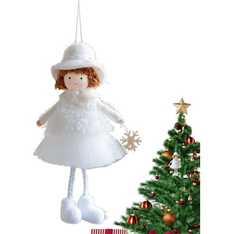 Ange De Noël Pendentif Ange en Peluche Mignon Ornement Ange Noël Décoration Pour Décoration De Noël Et Des Fêtes Intérieur Extérieur Suspendu Adulte Enfant Jardin Porte (1/5)