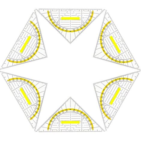Ensemble de 6 équerres avec poignée, outil mesure géométrique (1/5)