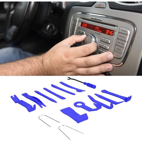 14-teiliges Auto-Audio-Werkzeugset zum Modifizieren und Entfernen von Türverkleidungs-Navigations-Audiosystemen, Hebelfuß, blau. (1/5)