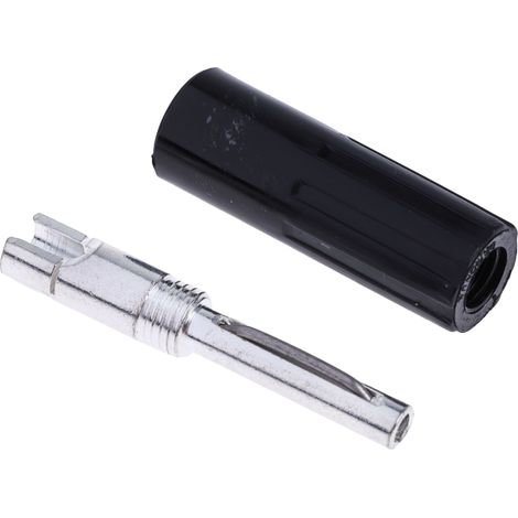 Fiche banane 4 mm RS PRO Noir Mâle 10A 50V (1/4)