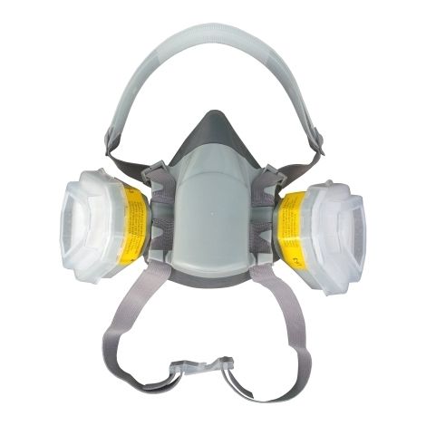 Semi-Maschera riutilizzabile/Respiratore protettivo c/2 filtri removibili attacco a baionetta