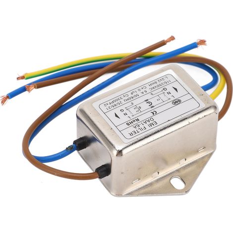 Filtre secteur antiparasite 115-250V AC, suppression bruit EMI, anti-interférences pour découpeuse laser et robots, filtre de puissance 1 pièce (1/5)