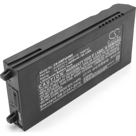 vhbw Akku Ersatz für GE M2836, M2836NO, 5422172, U80321-3R01, TWBP42, 5120410-2 für Medizintechnik (4400 mAh, 14,8 V, Li-Ion)
