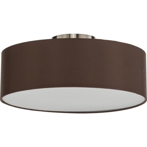 [NEUWERTIG] B-Ware Lindby Deckenlampe Sebatin LED Leuchte dimmbar Stoffschirm braun Ø40cm 3-flg (1/2)