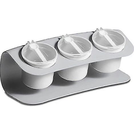 Boîte à épices ménagère avec couvercle, ustensiles de cuisine, pot à épices, ensemble de rangement pour sucre salé (1 pièce, gris) (1/5)