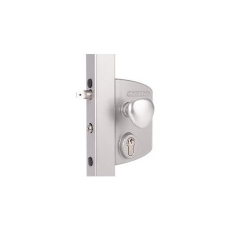 Locinox – Serrure électrique 12V AC/CD pour profils carrés 30-40mm – Poignée ronde en alu – Mécanisme en acier inoxydable renforcé (1/2)