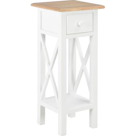 vidaXL Table d'appoint Blanc 27 x 27 x 65,5 cm Bois (1/5)