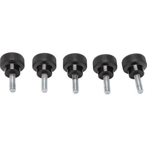 10 Vis Moletées à Tête Ronde M6x25x20 pour Serrage Manuel, Boulons de Précision Noir pour Tour (1/5)