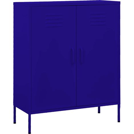 336163 vidaXL Storage Cabinet Navy Blue 80x35x101,5 cm Steel (1/5)