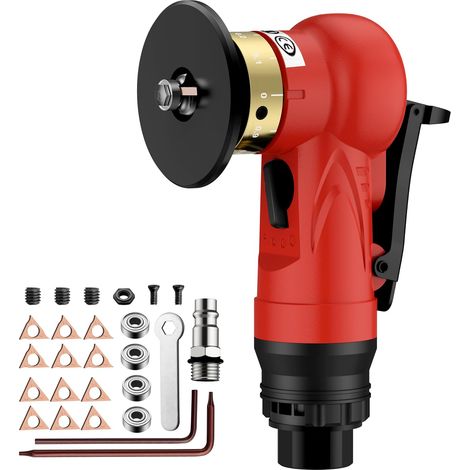 Outil de chanfreinage pneumatique – Mini outil de chanfrein à air avec 6 lames d'angle C et 6 lames à angle R, outil de chanfreinage 45 ° 30 000 tr/min pour métal et bois avec entrée d'air de (1/5)