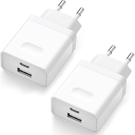 Chargeur USB C, Prise 20W Replacement for 16 15 14 13 12 11 Pro Max SE XS XR 8 7 6S Plus Mini SE, Pad, Adaptateur Secteur Type C Double Bloc Mural Alimentation