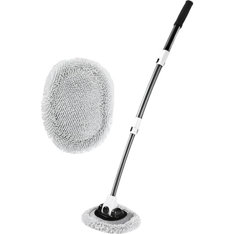 Brosse de lavage de voiture incurvée à 15 °, brosse de lavage télescopique, brosses de lavage à manche télescopique, brosses de lavage de voiture à manche long avec longue (1/5)