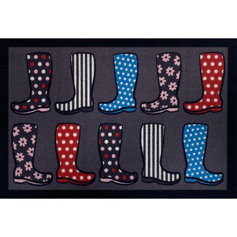 Alfombra de entrada con muchas botas gris 40x60cm - Vica