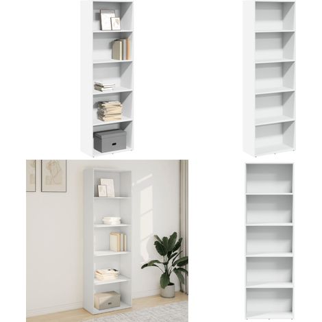 vidaXL Bibliothèque blanc 60x30x189 cm bois d'ingénierie (1/5)