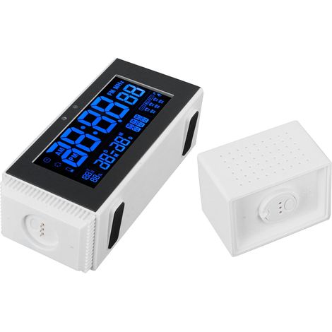 Réveil numérique multifonction avec lumière sonore et veilleuse couleur, capteur humain, 5V blanc TS‑P30‑WH pour maison (1/5)