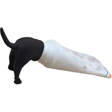 Bouchon à vis universel en forme de derrière de chien, avec couvercle et motif amusant. Presse-tube de dentifrice noir. (1/5)