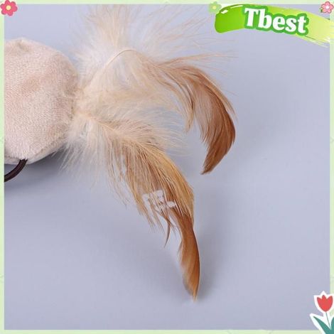 Tbest Jouet de plume de chat Jouet Interactif en Plumes de Chat, Cloche Amusante, Activités D'intérieur et animalerie jouet (1/5)
