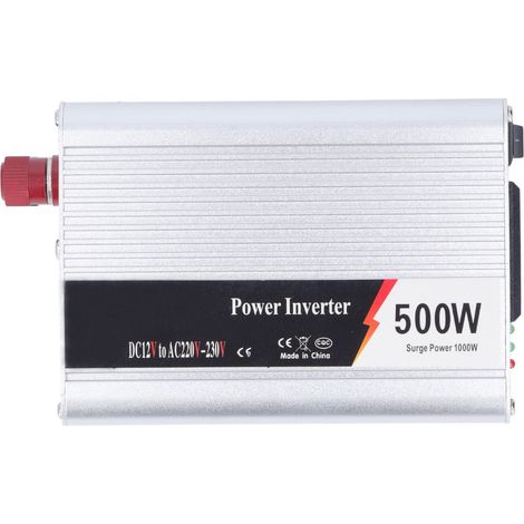 Convertisseur de puissance pour voiture 500 W CC 12 V vers CA 220-230 V avec sortie USB 5 V (onde sinusoïdale) (1/5)