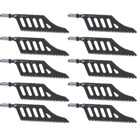 Lot de 10 lames de scie sauteuse à angle droit (90°) pour bois, plastique et panneaux de fibres (1/5)