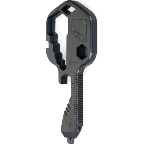 Clé multi-outils 24 en 1 en forme de clé, outil de poche extérieur en acier inoxydable (noir) (1/3)