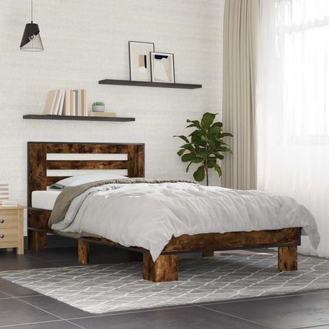 vidaXL Struttura letto con testata Rovere Fumo 80 x 200 cm (1/5)