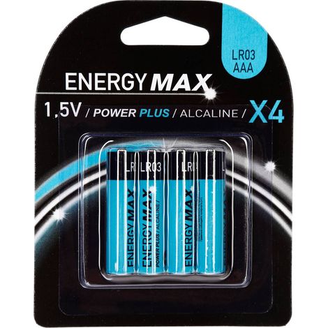 Confezione da 4 batterie power plus lr03 con - 5five (1/4)