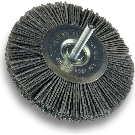 Brosse circulaire sur tige Ø 100 mm 1/2/3 rangs NYLON abrasif grain 80 - Quantité x 1 - Ø 100 mm - 2 rangs - Grain 80 (1/5)