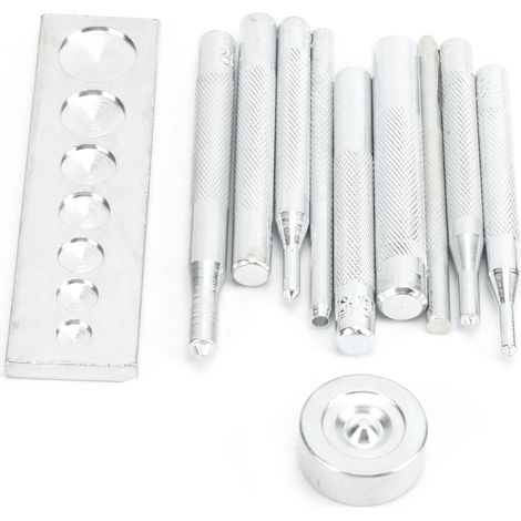 Kit di 11 bottoni a pressione – installazione bottoni – strumento per la lavorazione della pelle – fai da te