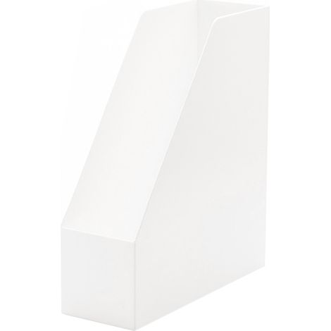 Casier à livres polyvalent épuré transportable en plastique de table serre-livres organisateur fichiers pour bureau blanc (1/4)