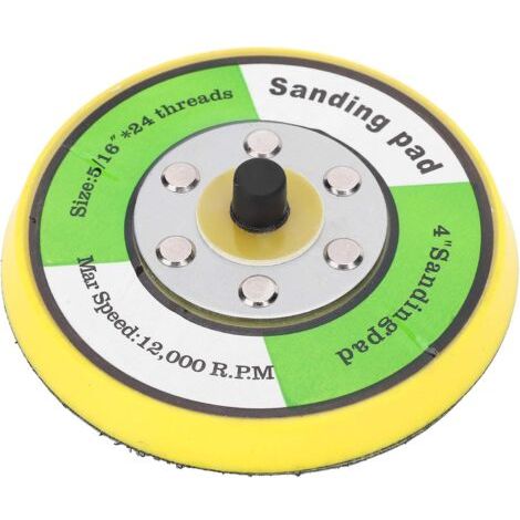DEESSE SHOP-Tampon de ponçage et de support 1Pcs, tampon de polissage pour support de ponceuse ronde de 4 pouces, arbre de 5/16"avec 24 supports de filetage, pour ponçage, finition, polissage, polissa (1/5)