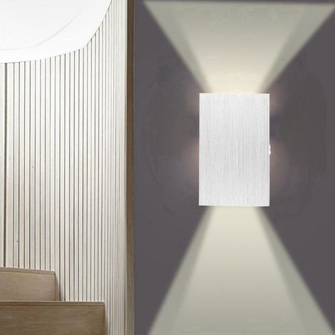 Lampe murale couloir – aluminium – blanc chaud – extérieur / intérieur – fixe murale (1/5)